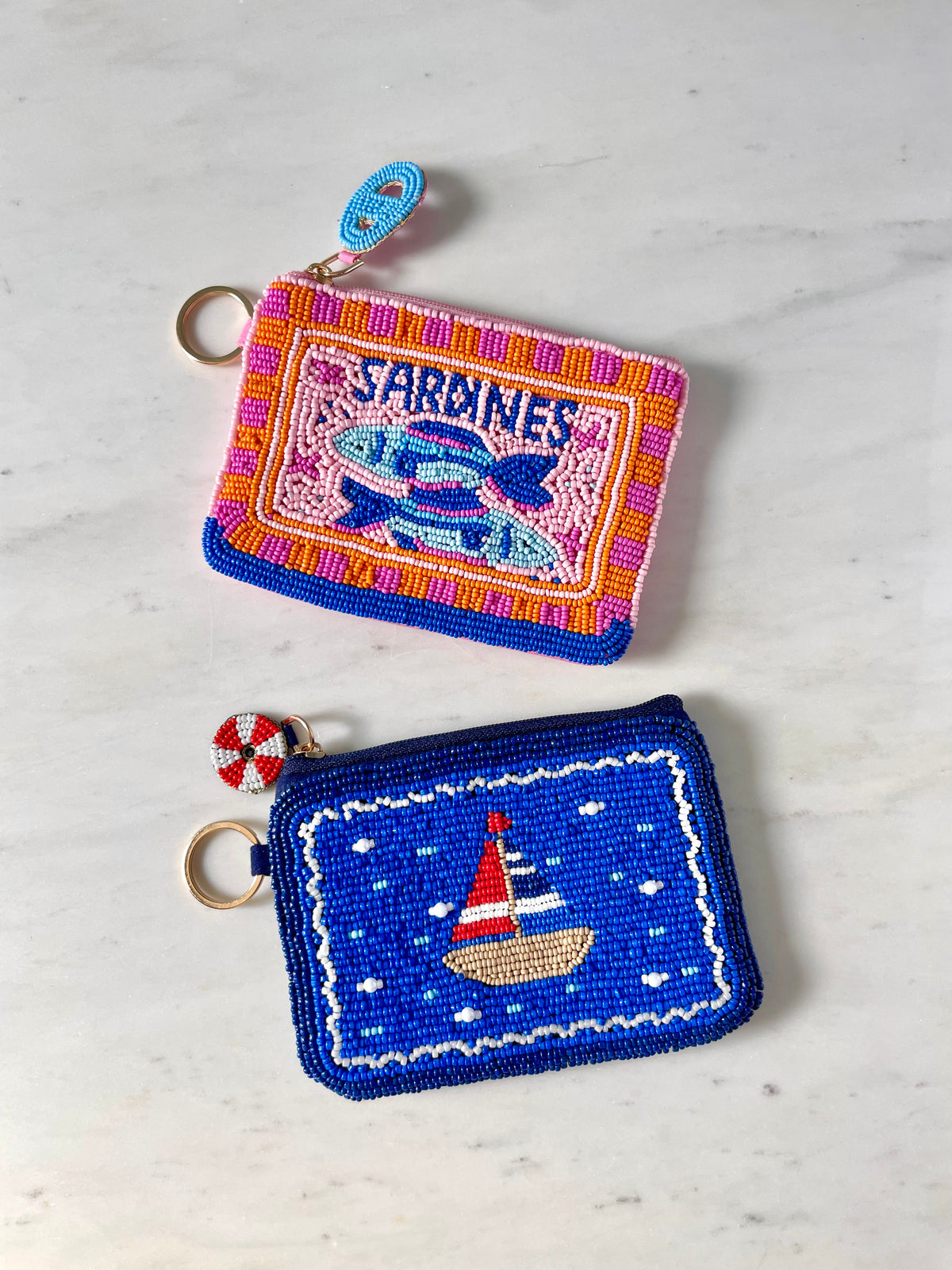 Sailboat Beaded Mini Pouch