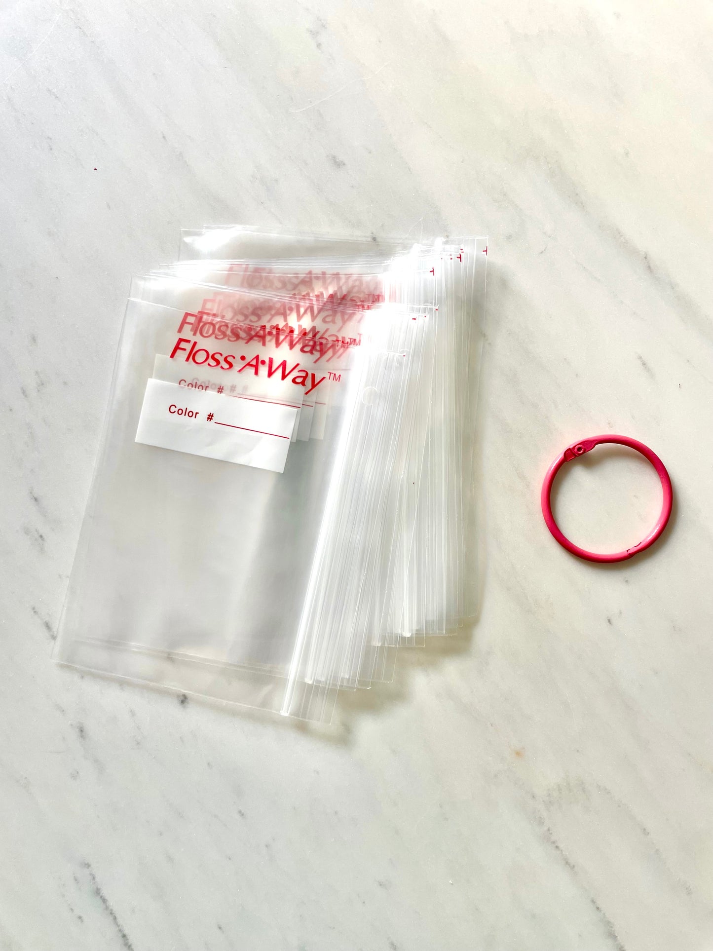 Floss Away Bags with Pink Ring