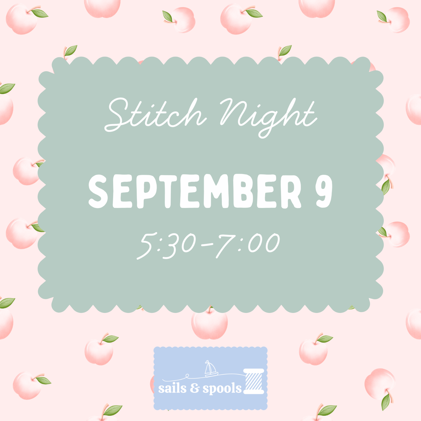 Stitch Night - September 9, 5:30-7:00pm