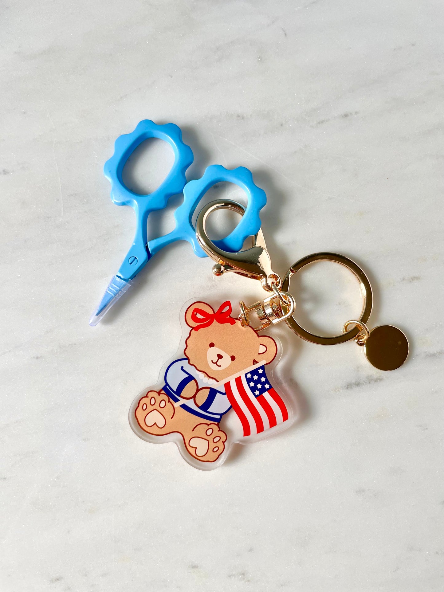 Americana Bear Scissor Fob