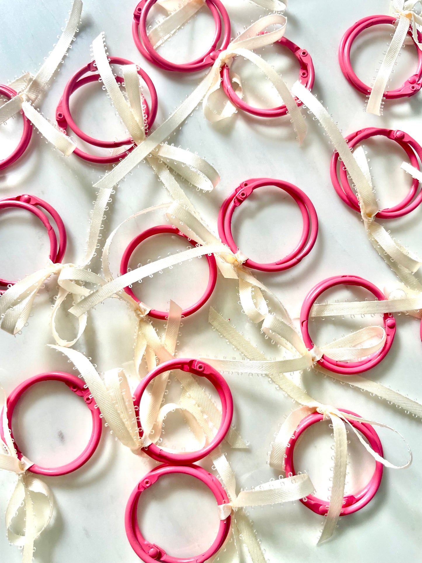 Pink Thread Rings, set of 2
