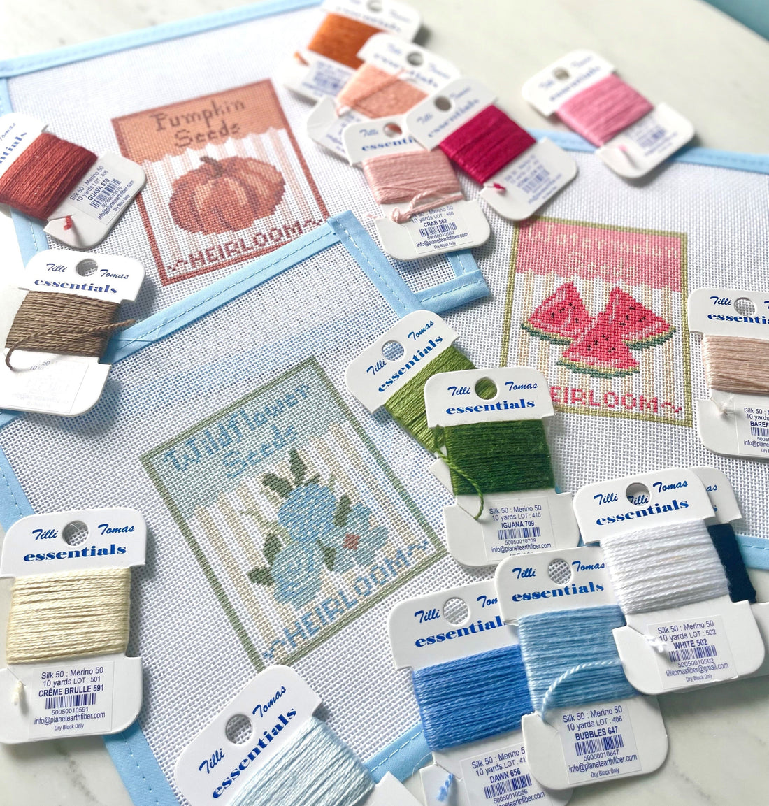 Thread Recommendations: Watermelon, Pumpkin, and Wildflower Seed Packets