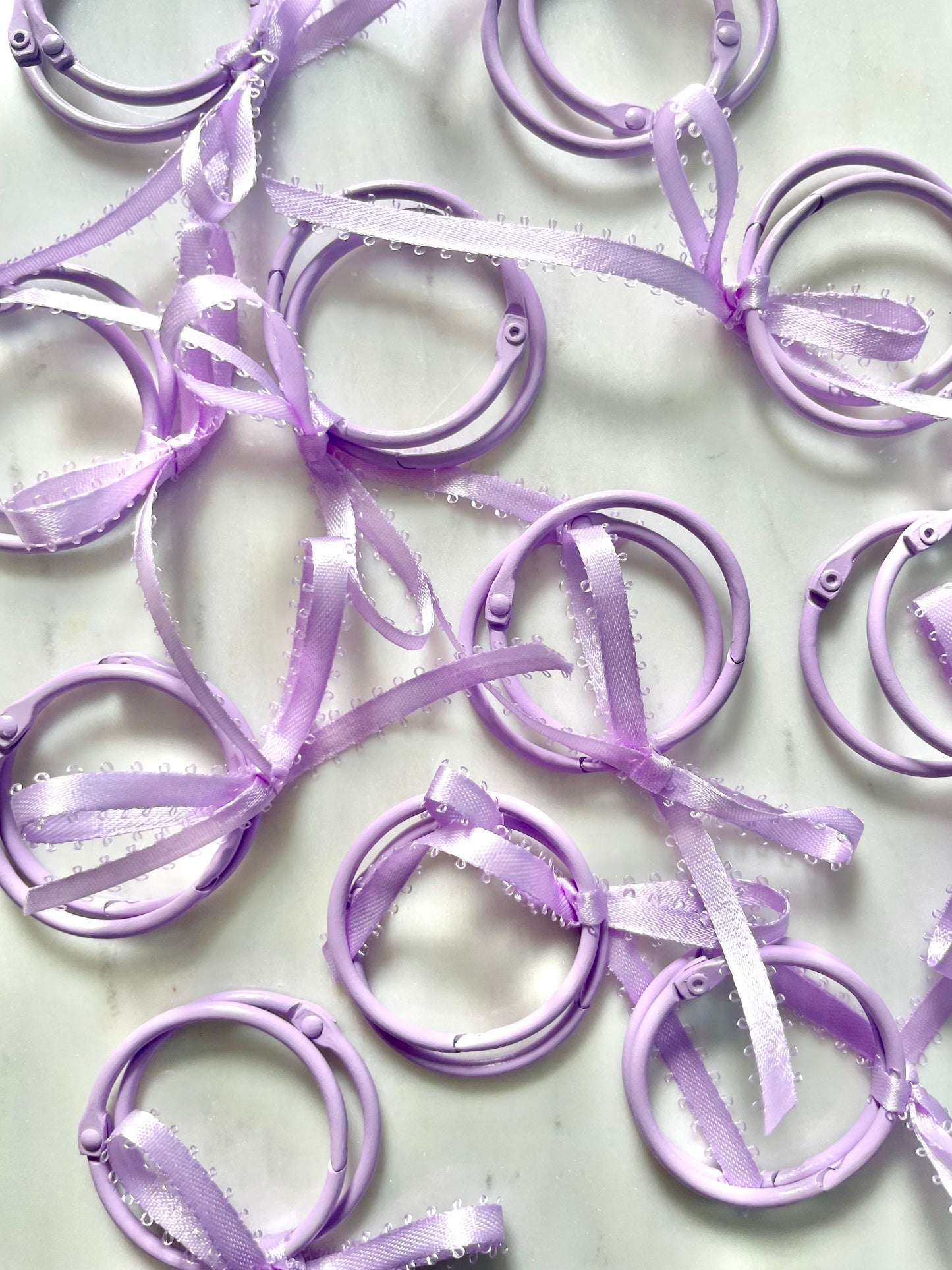 Lilac Thread Rings, set of 2