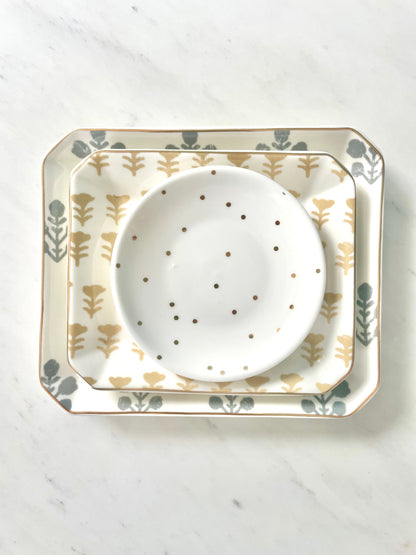Mini Polka Dot Ceramic Trinket Dish