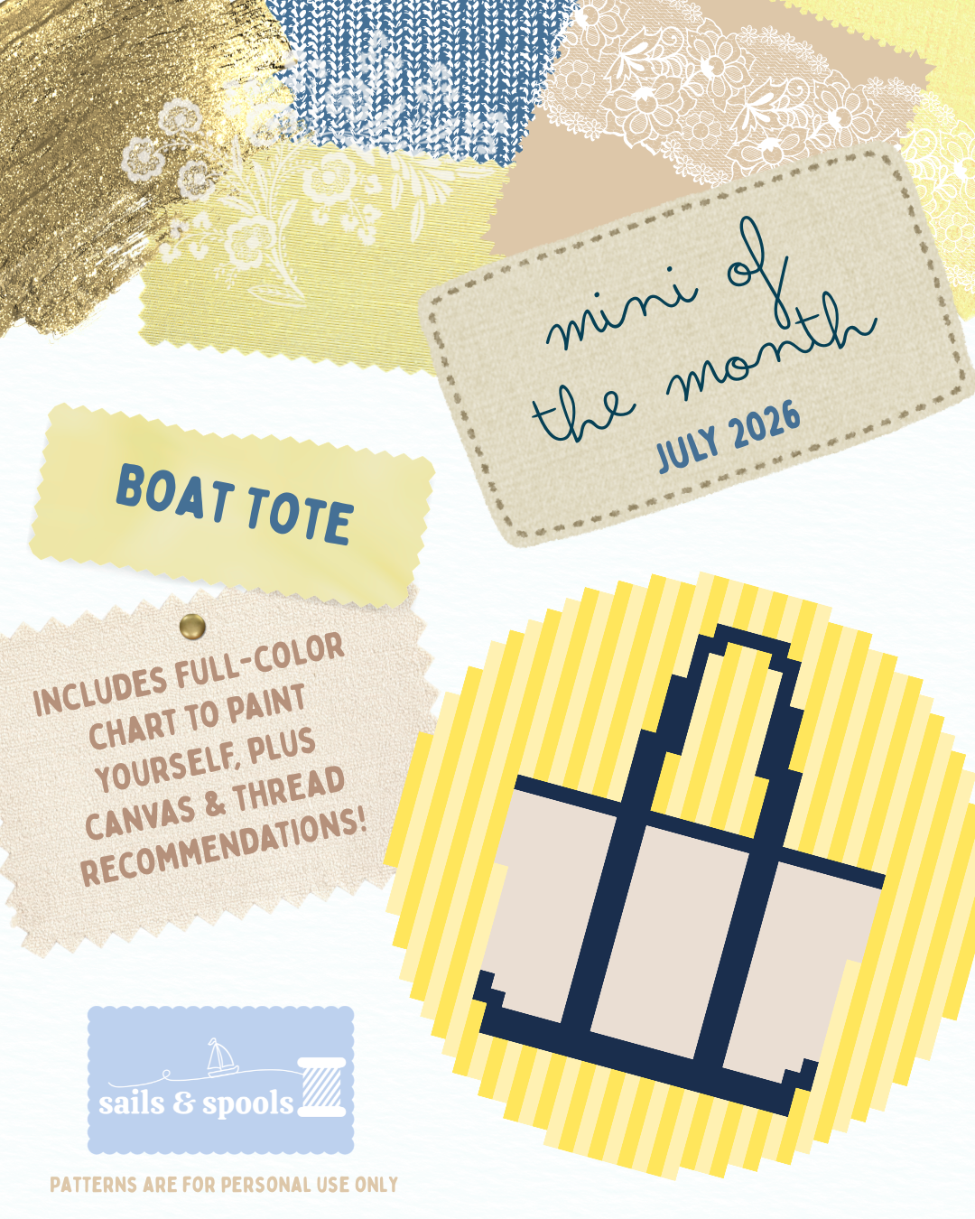 August Mini of the Month - Boat Tote