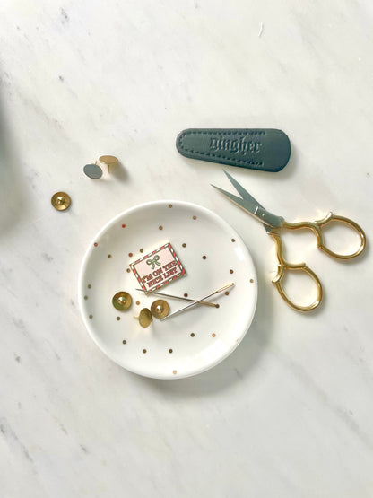 Mini Polka Dot Ceramic Trinket Dish