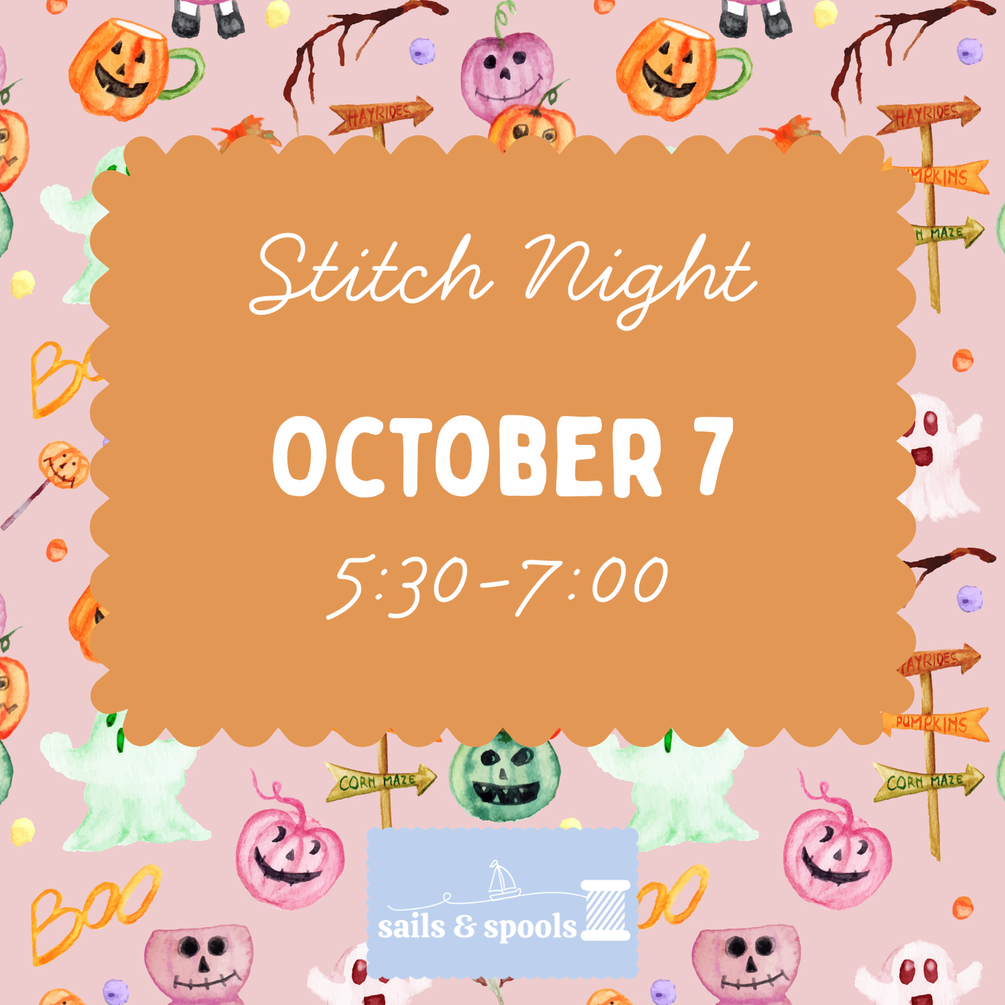 Stitch Night - October 7, 5:30-7:00pm