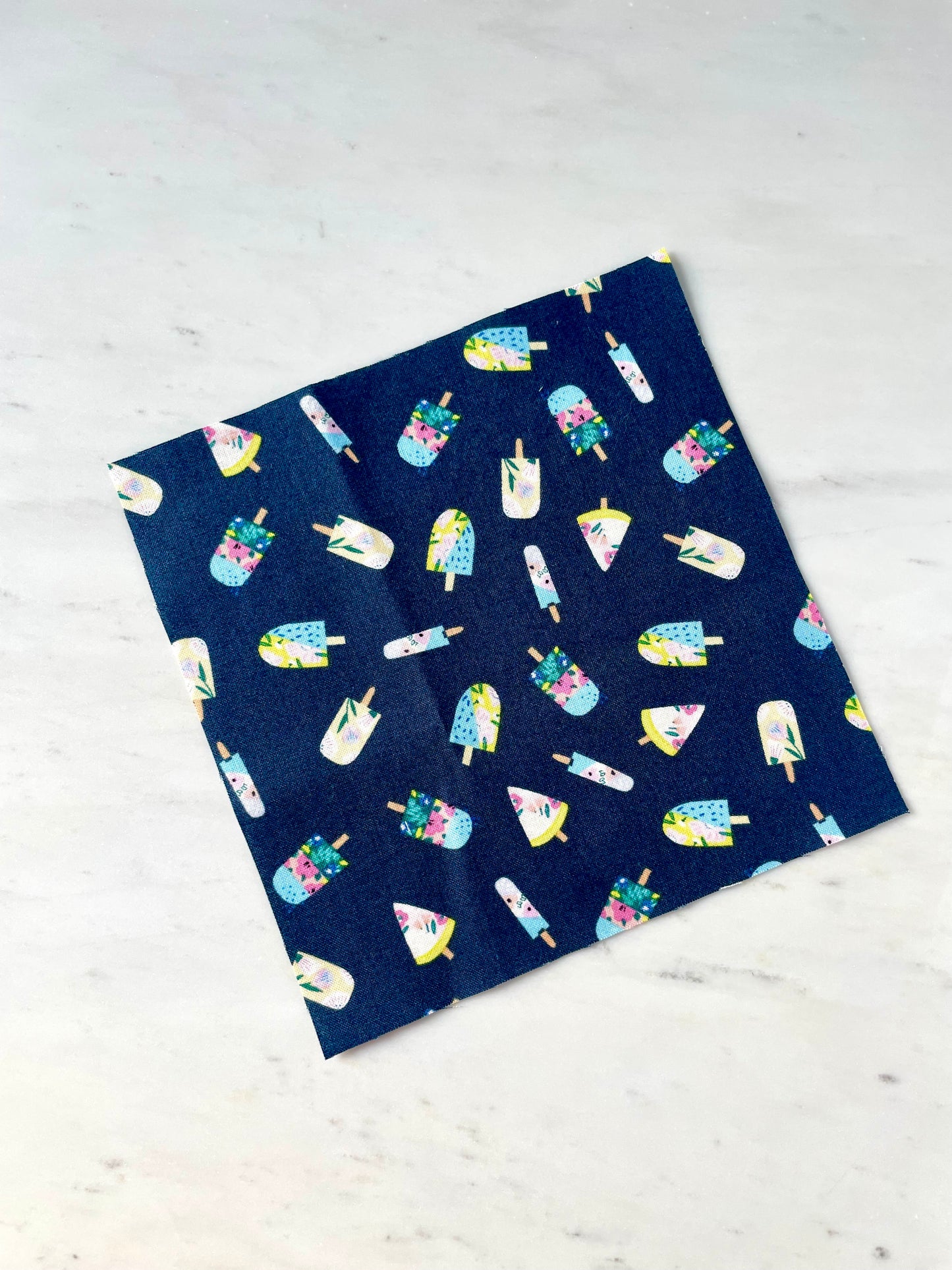 Navy Floral Popsicle Finishing Fabric
