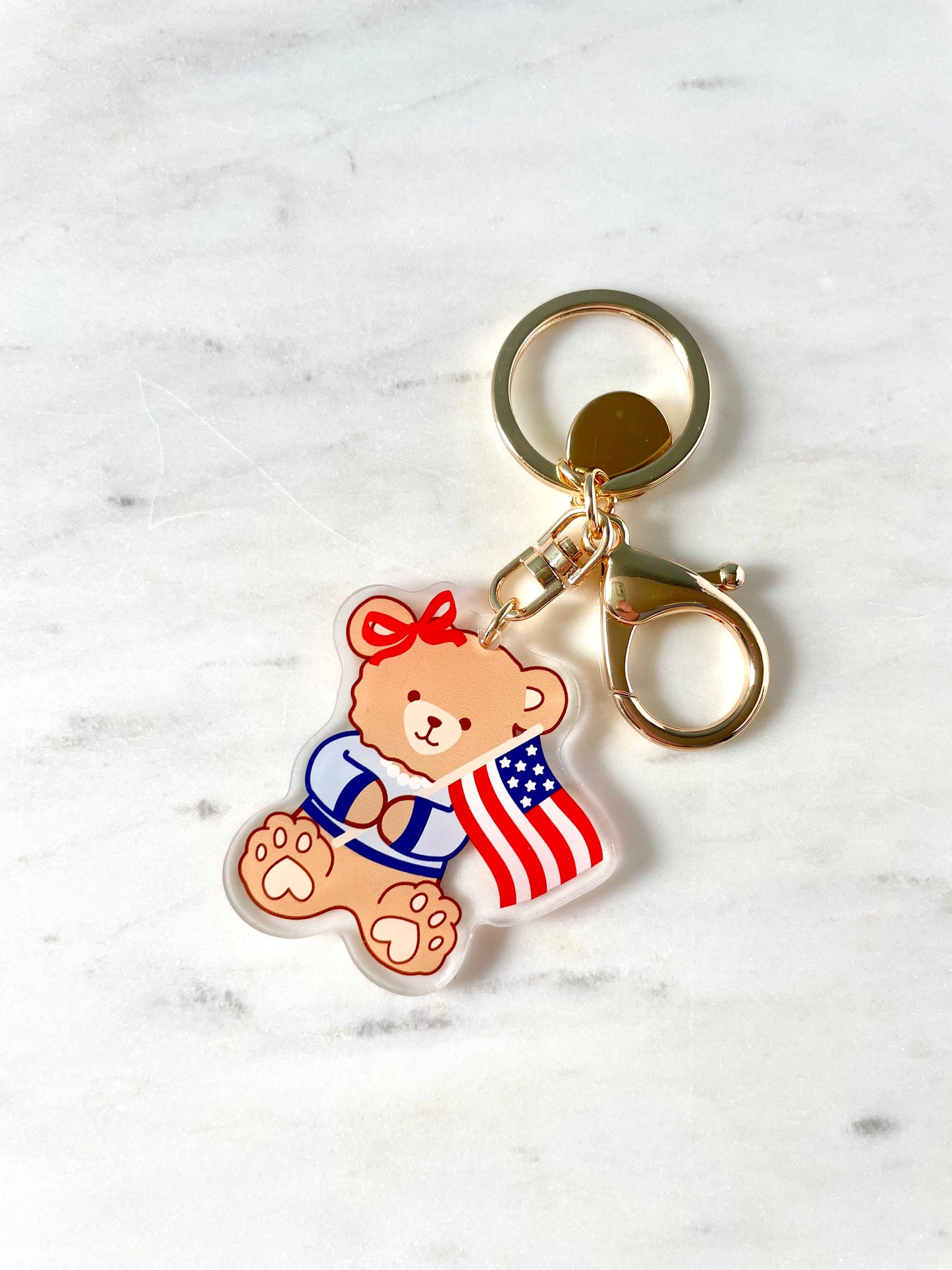 Americana Bear Scissor Fob