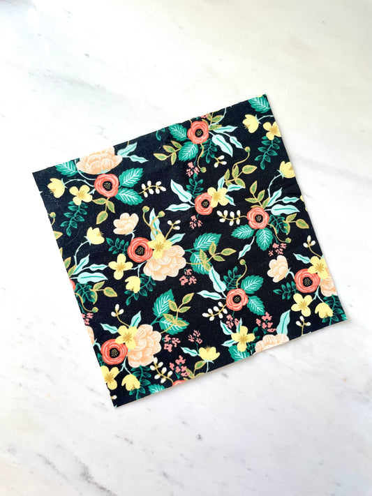 Black Floral Finishing Fabric