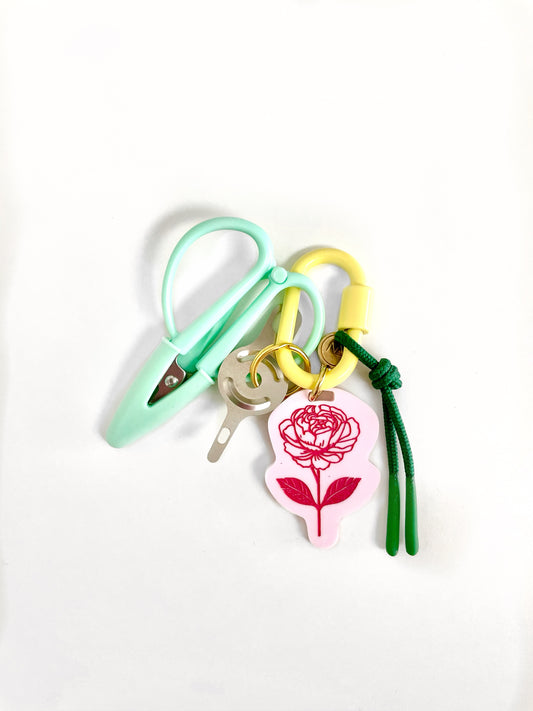 Peony Snip & Threader Keychain