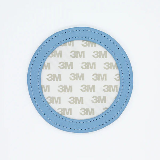 Self-Finishing Leather 3" Magnet - Light Blue