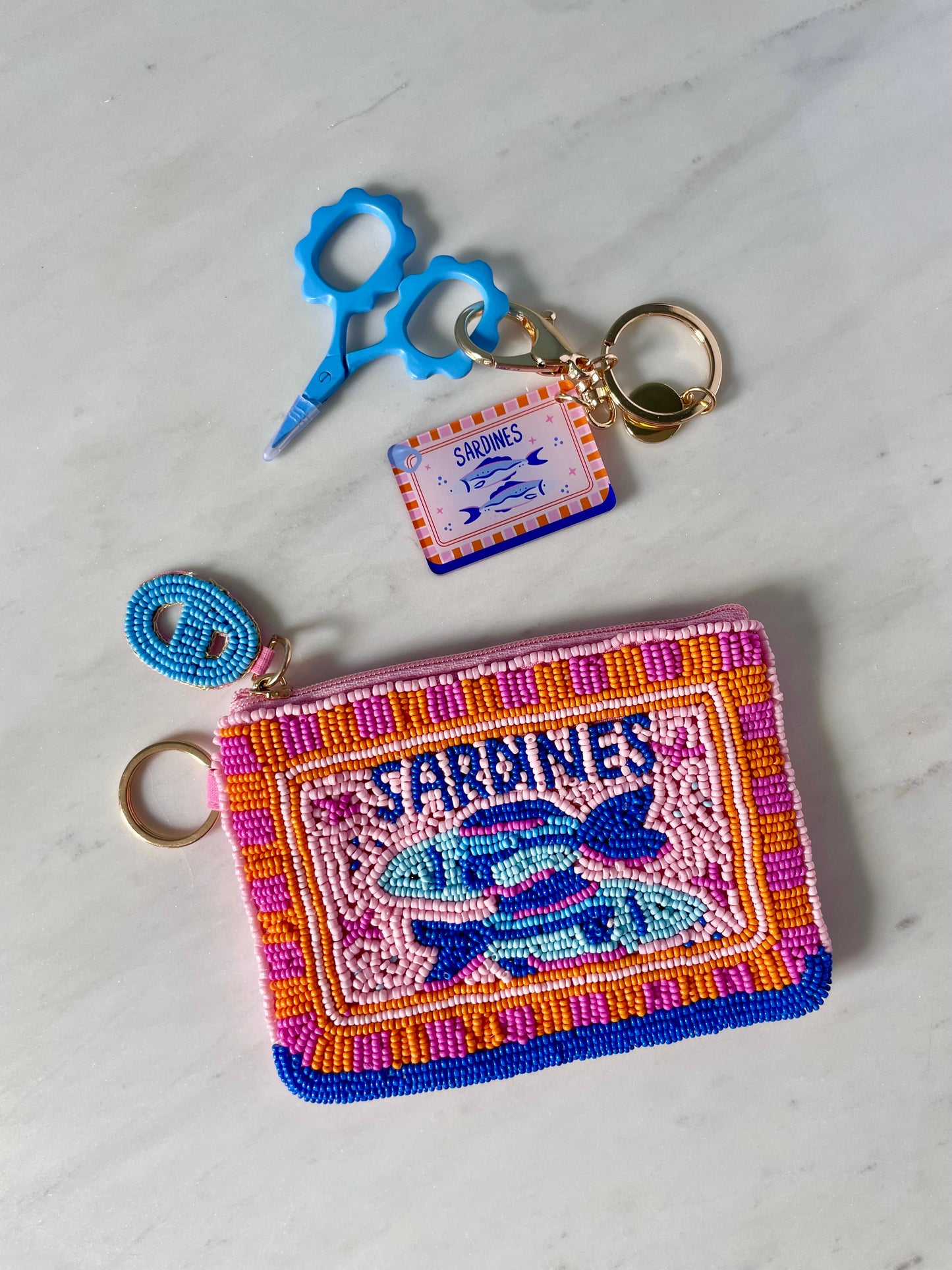 Sardine Beaded Mini Pouch
