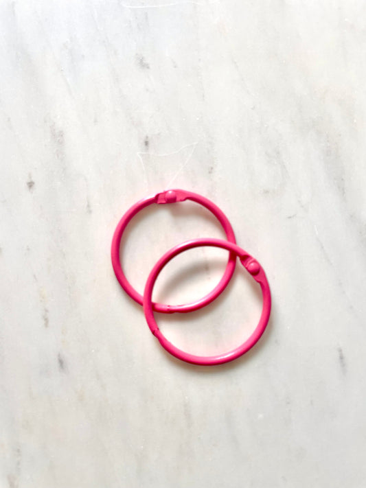 Pink Thread Rings, set of 2