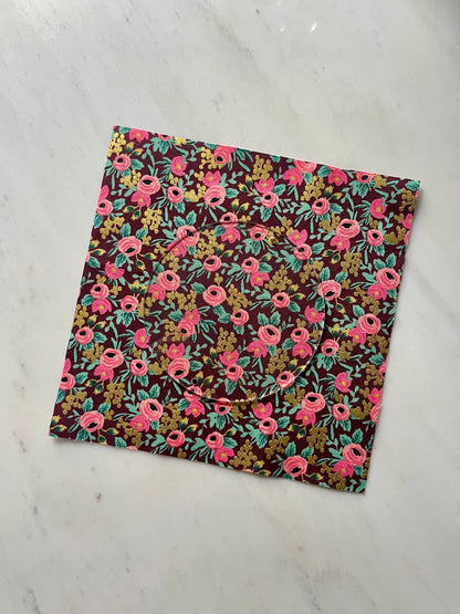 Burgundy Floral Finishing Fabric