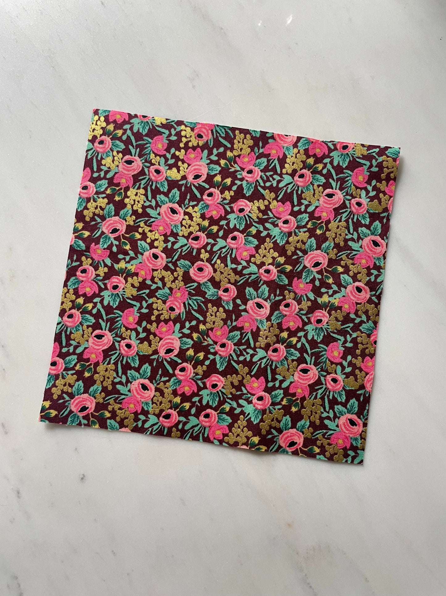 Burgundy Floral Finishing Fabric