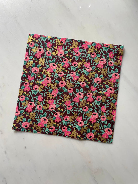 Burgundy Floral Finishing Fabric